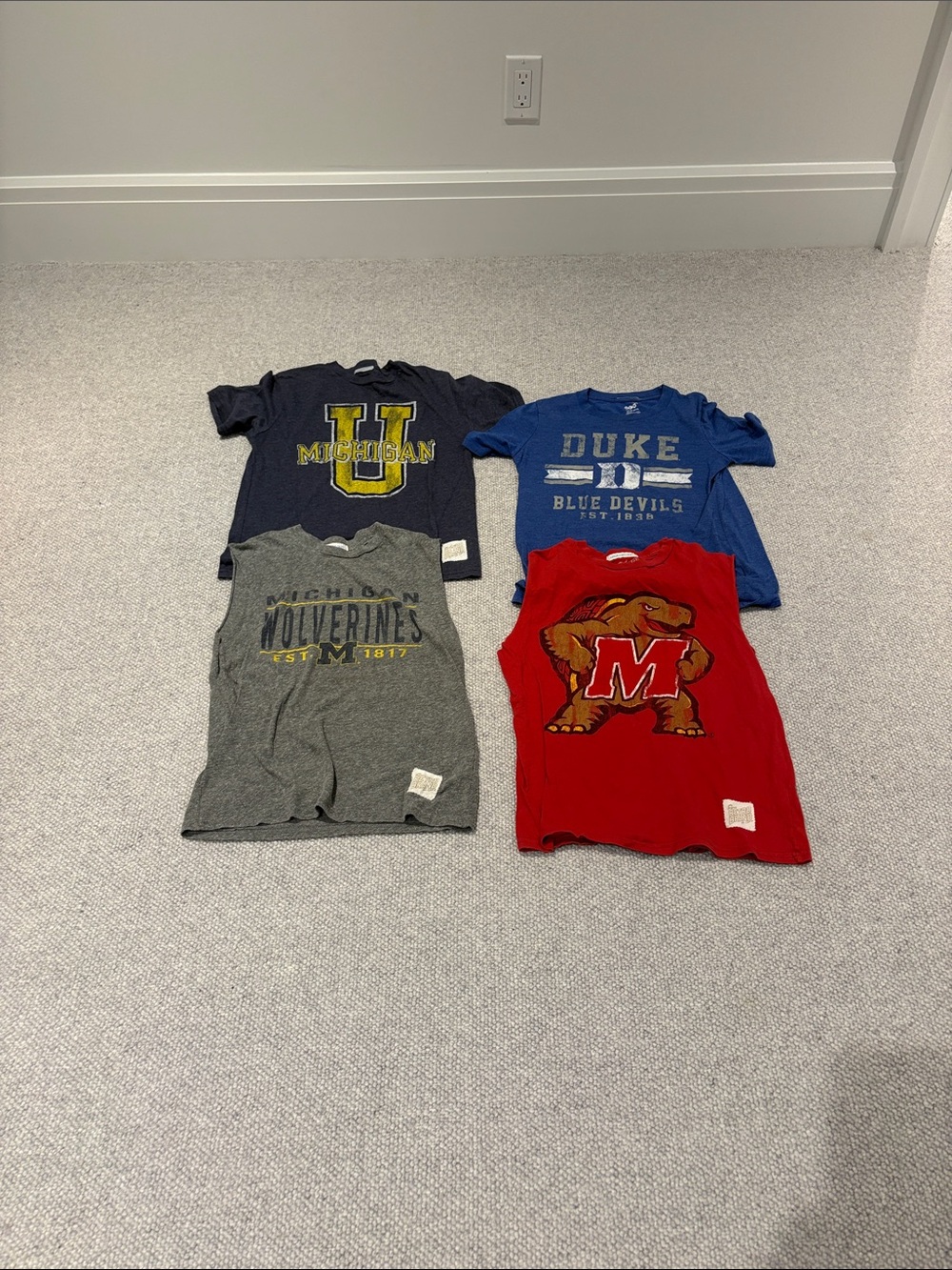 Lot of 4 college tees and tanks